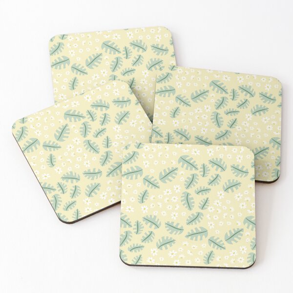 Item preview, Green monstera and white daisies designed and sold by Ingrid Poole.