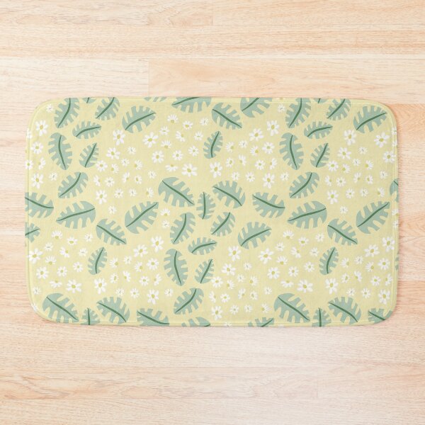 Item preview, Green monstera and white daisies designed and sold by Ingrid Poole.