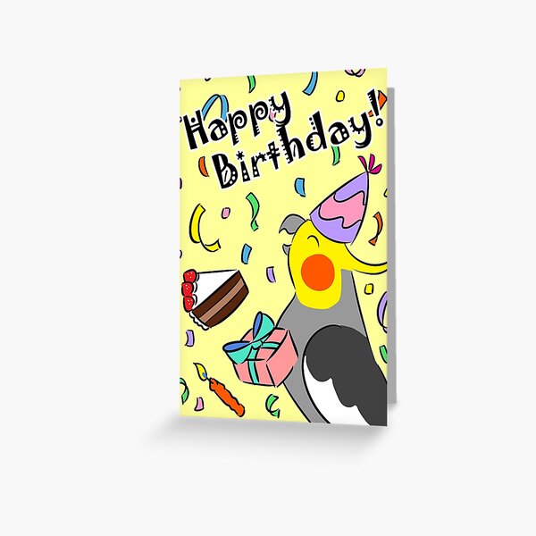 Happy Birthday Cockatiel Greeting Card