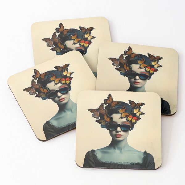 Item preview, Batterflies and woman, wall art designed and sold by silent-violin.