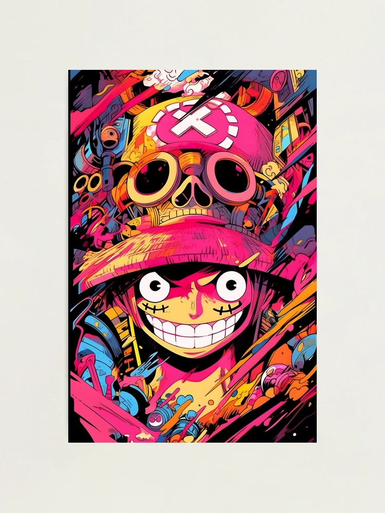 ルフィーアート A hyper-detailed colorful illustration of Manga Monkey D