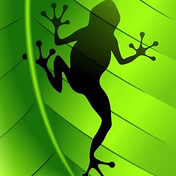 Artwork thumbnail, Frog Shape on Green Leaf by BluedarkArt
