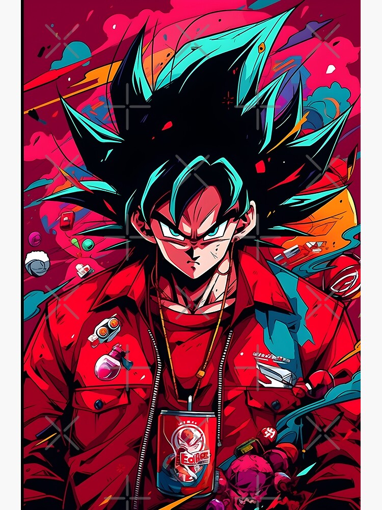 Very powerful psychedelic illustration of manga Son Goku / Dragon Ball in  the style of sci-fi anime Poster for Sale by AI-Only