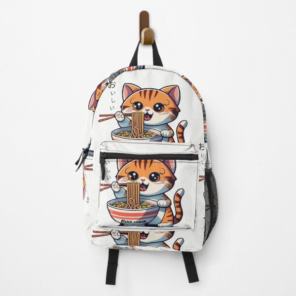 Item preview, Ramen Cat Eating Oishii Ramen Noodles With Chopsticks designed and sold by netfires.