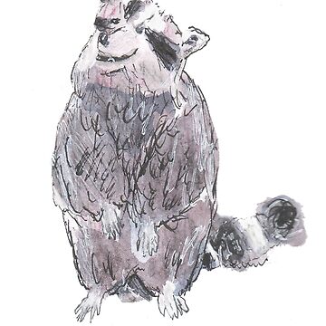 Artwork thumbnail, Cute and Whimsical Cheeky Raccoon Design by ClareWalkerArt