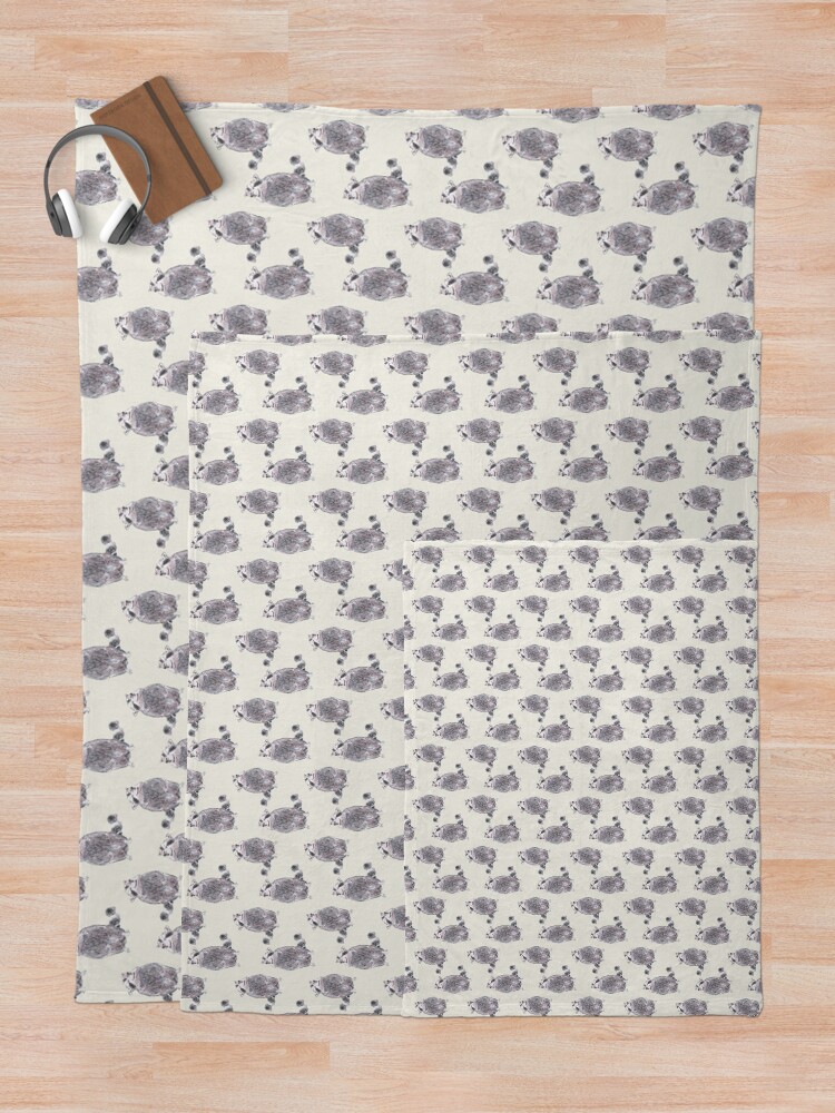 Thumbnail 5 of 6, Throw Blanket, Cute and Whimsical Cheeky Raccoon Design designed and sold by Clare Walker.