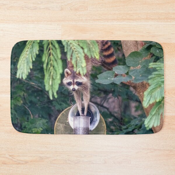 Item preview, Raccoon Raiding the Bird Feeder designed and sold by Frankie Cat Photography.