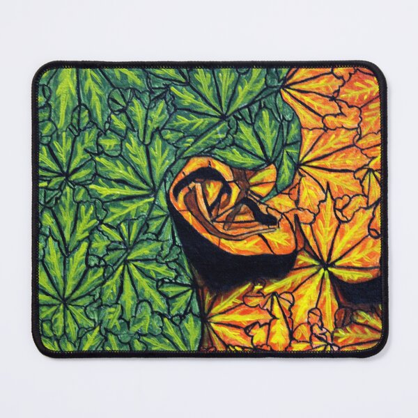 Item preview, Woman leaf art acrylic painting Closeup picture designed and sold by MubaraksArt.