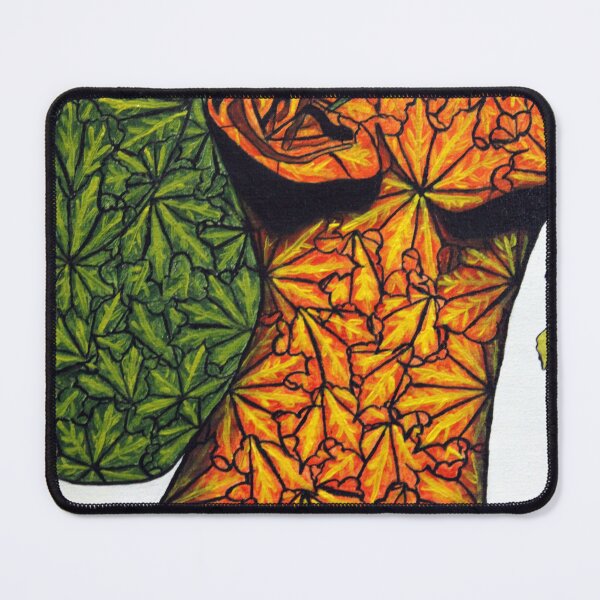 Item preview, Woman leaf art acrylic painting Closeup picture designed and sold by MubaraksArt.