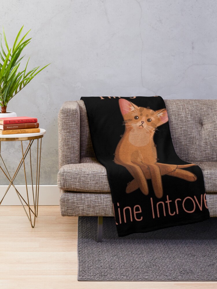 Thumbnail 2 of 6, Throw Blanket, I’m not antisocial - Abyssinian Cat - Cat Lovers designed and sold by FelineEmporium.