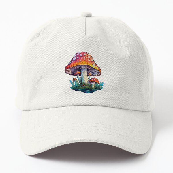 Trucker Hats for Men Psychedelic Mushroom Snapback Trucker Caps Mens  Trucker Hats Snapback Magic Mushrooms Trendy Funny Ball Cap White