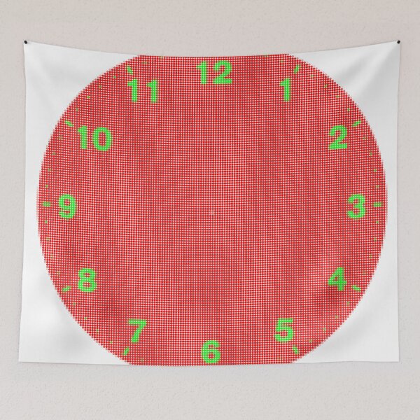 Item preview, Dots clock green numerals on red face designed and sold by MikeWhitcombe.