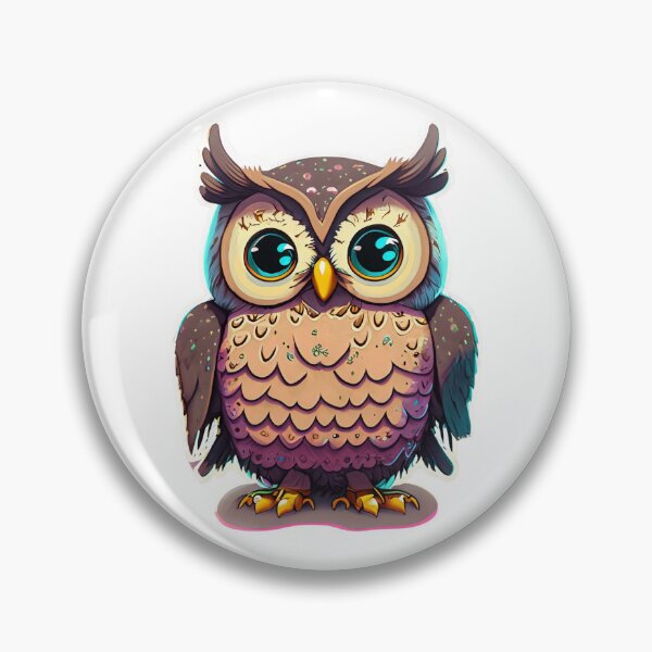 Item preview, Cute Owl With Big Blue Eyes designed and sold by ai2art.