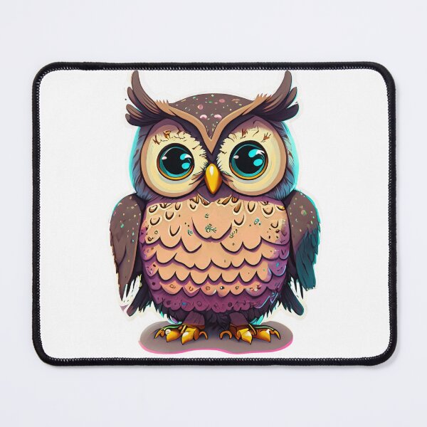 Item preview, Cute Owl With Big Blue Eyes designed and sold by ai2art.
