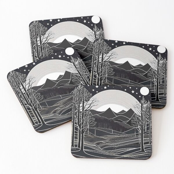 Item preview, Full Moon Starry Twilight - Abstract Art 83 designed and sold by Benito Del Ray.