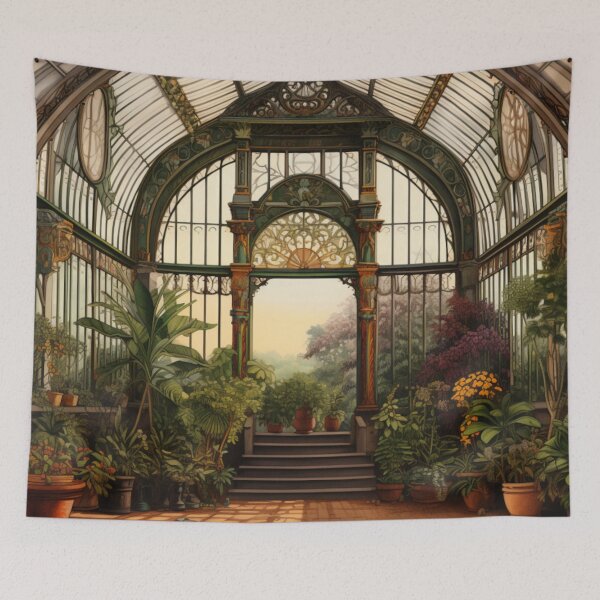 Item preview, Victorian Greenhouse Filled With Exotic Plants Victorian Inspired Art  designed and sold by CDC40.