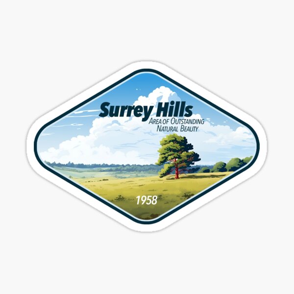 Item preview, Surrey Hills Area of Outstanding Natural Beauty (AONB) United Kingdom - Sticker Series Digital Art | WanderUpNorthCo. designed and sold by WanderUpNorth.