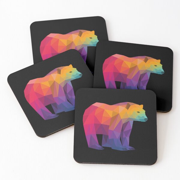 Item preview, Rainbow Bear Geometric on Black designed and sold by shaldesign.