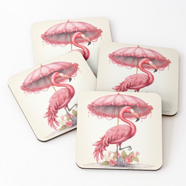 Item preview, Whimsical Victorian Flamingo Holding A Parasol Victorian Inspired Art  designed and sold by CDC40.