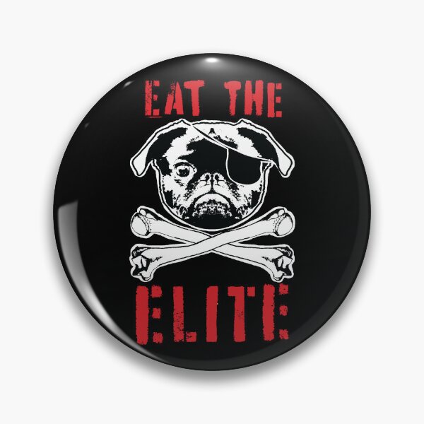 Item preview, EAT THE ELITE Puganneer Revolution Jolly Pugger of of the Rebellious Seas: Defier of Hierarchies and Champion of Mischief STREET FONT VERSION designed and sold by pelagio.