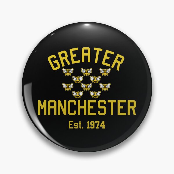 Item preview, Greater Manchester (10 bees) established 1974 sports varsity logo designed and sold by jimmy-digital.
