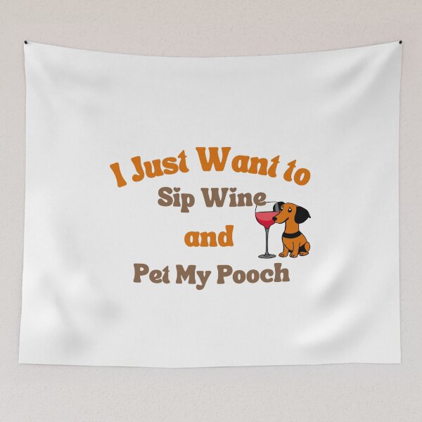 Item preview, I just want to sip wine and pet my pooch T shirt designed and sold by Leivenaar.