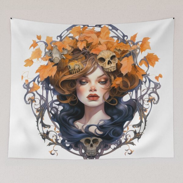 Item preview, art nouveau halloween digital print designed and sold by dcrc.