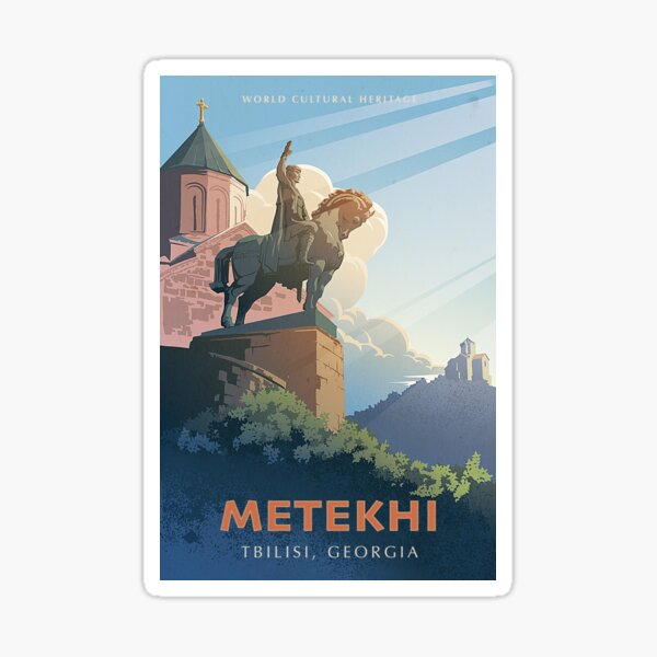Vakhtang Gorgasali's equisterian statue in Tbilisi, Georgia Sticker