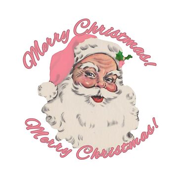 Retro vintage pink santa claus (Merry christmas)' Sticker