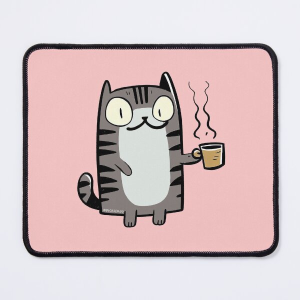 Item preview, Cat and a brew doodle designed and sold by PickledjoArt.