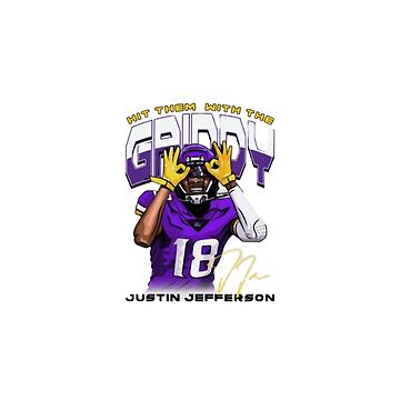 Hit'em With The Griddy Justin Jefferson Minnesota Football Art