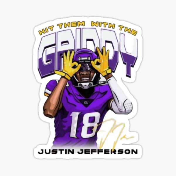 Hit'em With The Griddy Justin Jefferson Minnesota Football Art