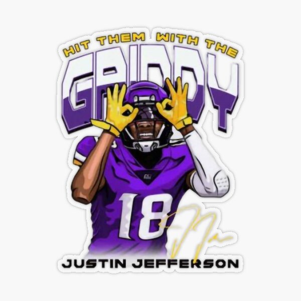 Hit'em With The Griddy Justin Jefferson Minnesota Football Graphic