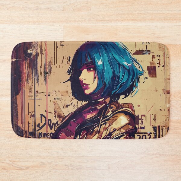 Item preview, Grunge anime cyber girl graffiti street art designed and sold by TomFrontierArt.