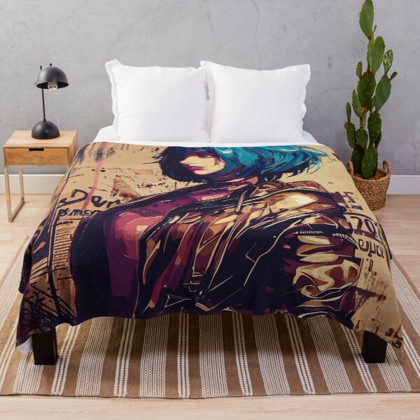 Item preview, Grunge anime cyber girl graffiti street art designed and sold by TomFrontierArt.