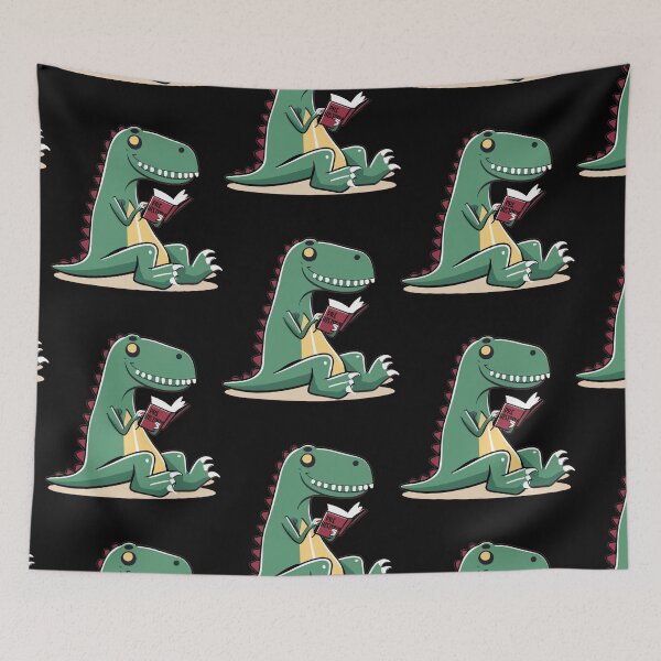 Item preview, Funny T-rex Dinosaur Reading Prehistory Book designed and sold by Nature's Fancy.