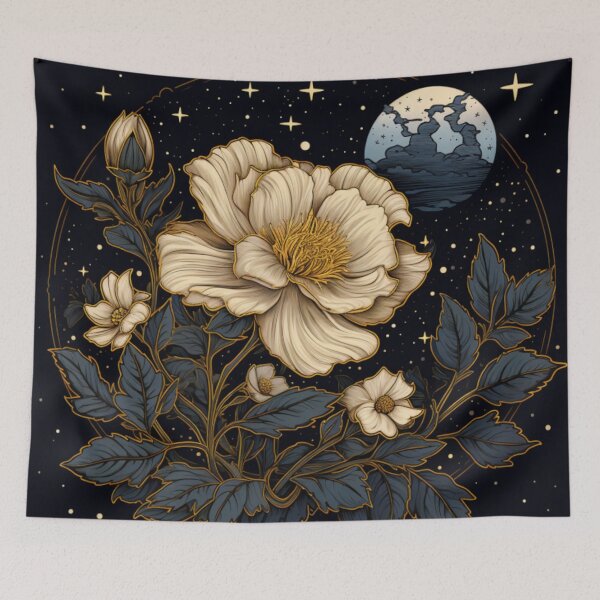 Item preview, Rare Victorian Moon Flower Bloom Victorian Inspired Art  designed and sold by CDC40.