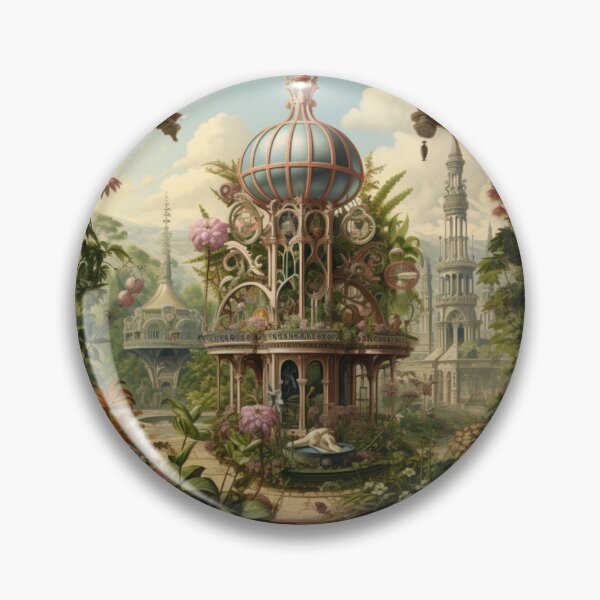 Item preview, Victorian Steampunk Garden With Mechanical Clockwork Plants Victorian Inspired Art  designed and sold by CDC40.