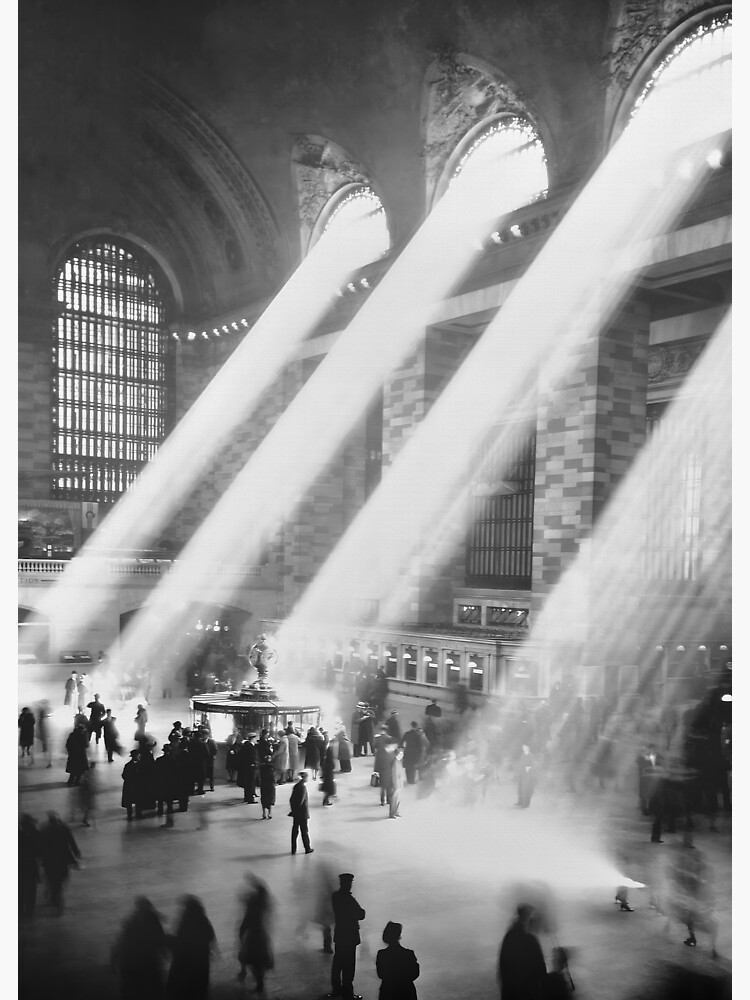 Gare Grand Central photo vintage noir et blanc Sticker