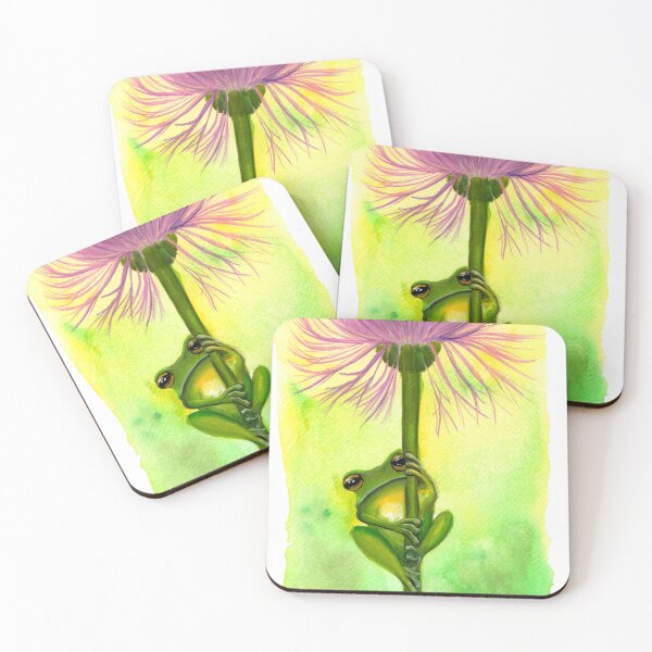 Item preview, Cute Frog on Flower Watercolor Painting  designed and sold by emilymustsell.