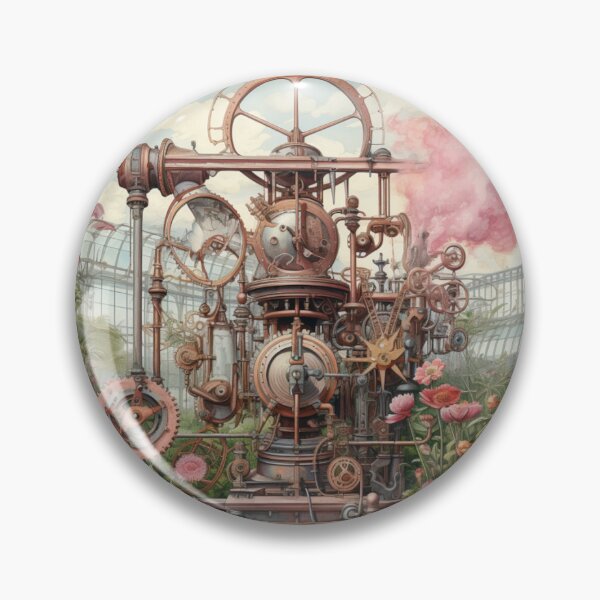 Item preview, Victorian Steampunk Garden With Mechanical Clockwork Plants Victorian Inspired Art  designed and sold by CDC40.
