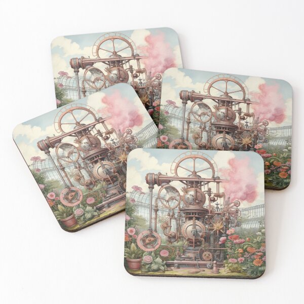 Item preview, Victorian Steampunk Garden With Mechanical Clockwork Plants Victorian Inspired Art  designed and sold by CDC40.