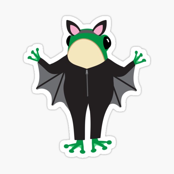 Frog in a Halloween bat costume Sticker
