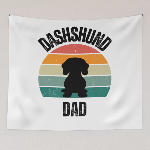 Item preview, Camiseta Dachshund Dad con diseño de perro salchicha al atardecer - blanca designed and sold by Leivenaar.