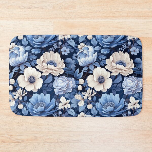 Item preview, Estampado de flores azul y blanco designed and sold by bigmoments.
