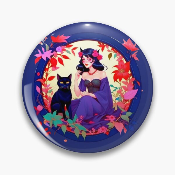 Item preview, Fantastically beautiful witch girl with a black cat. designed and sold by Natalia-Vlad.