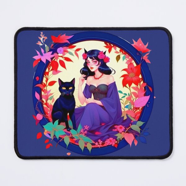 Item preview, Fantastically beautiful witch girl with a black cat. designed and sold by Natalia-Vlad.