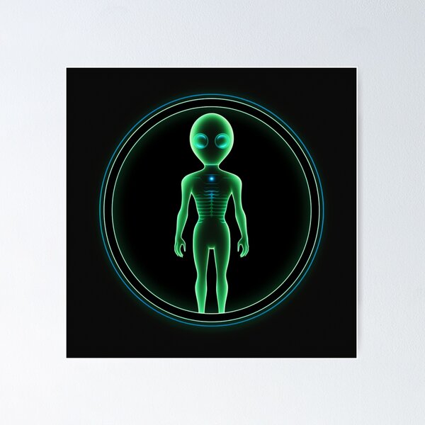 Item preview, "Alien Interface: Line-art Extraterrestrial Command Terminal" designed and sold by ChamounVisual.