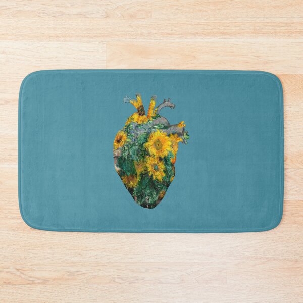 Item preview, Heart in Full Bloom: Monets Sunflowers, anatomy heart illustration designed and sold by EmeraldeaArt.