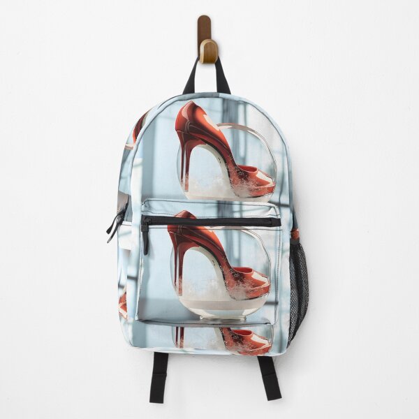 Item preview, Artistic red high heels in a glass bowl in the style of photorealistic paintings designed and sold by AI-Only Creations.